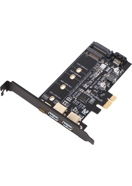 Çift Usb3.0 ve Tip-C M.2 Pcıe Adaptörü M2 SSD Sata B Anahtar Pcı-E Denetleyici Dönüştürücü Yükseltici Kart Için 2280 2260 2242 2230 Ngff (Yurt Dışından)