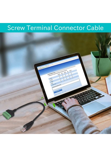 RJ45 Vidalı Terminal Konnektör Kablosu RJ45 Erkek 8 Pin Uzatma Kablosu Kurşun Cat5/6/7 Ethernet Genişletici Av Cctv Dvr (Yurt Dışından) modelleri
