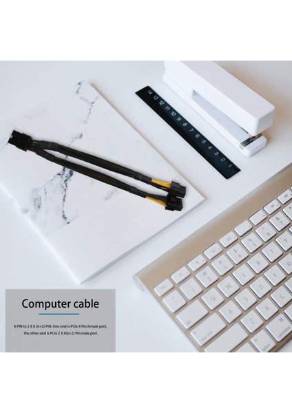 1 Paket Gpu VGA Pcı-E 8 Pin Dişi Çift 8(6+2) Pin Erkek Pcı Express Adaptör Örgülü Kollu Splitter Güç Kablosu 8 Inç (Yurt Dışından)