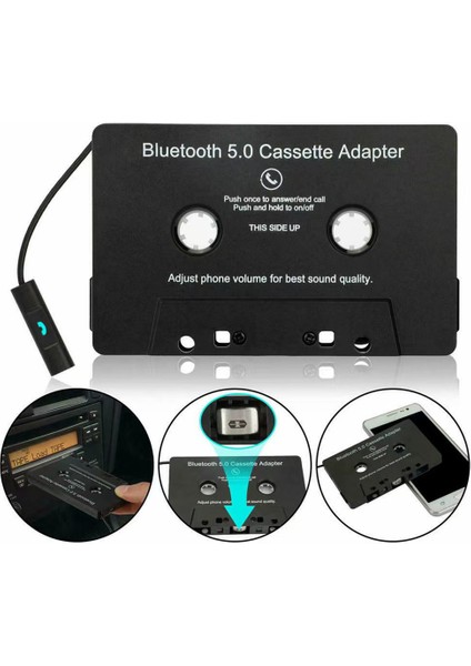 Evrensel Kaset Bluetooth 5.0 Adaptörü Dönüştürücü Aux Stereo Müzik Adaptörü Kaseti Için Araç Teyp (Yurt Dışından)