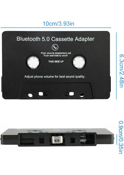 Evrensel Kaset Bluetooth 5.0 Adaptörü Dönüştürücü Aux Stereo Müzik Adaptörü Kaseti Için Araç Teyp (Yurt Dışından)