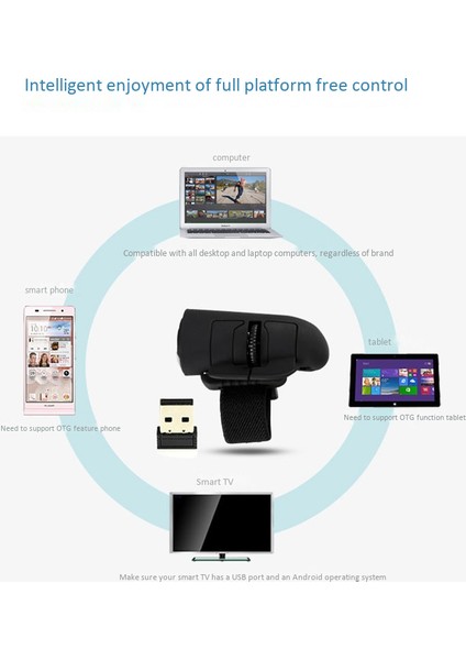 2.4g Kablosuz Parmak Yüzük Optik Mini Fare, Tembel Parmak Mini Parmak Ucu Kablosuz Fare USB Optik Halka Dizüstü Bilgisayar Faresi (Yurt Dışından) fırsatları