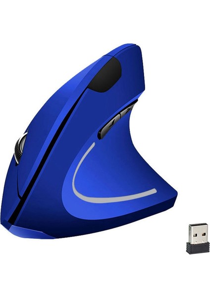 Kablosuz Pil Dikey Fare Optik Beşinci Nesil Dikey Fare Ergonomik Fare Mavi (Yurt Dışından)