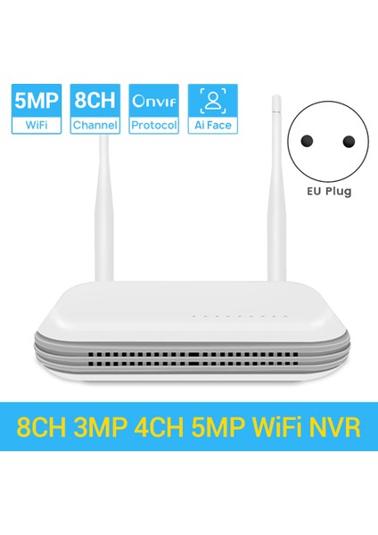 Wifi Nvr Mini 4ch 5mp/8ch 3mp Xmeye Wıfı Kablosuz Güvenlik Sistemi Için Video Kaydedici Yüz Algılama P2P 265-EU Tak (Yurt Dışından) fırsatları