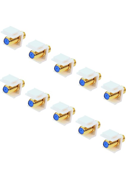 10'lu Paket Rg6 Jak Ekleme, Duvar Plakası ve Patch Panel Için Koaksiyel Kablo Konektörü F-Tipi Rg6 Konnektörler (Yurt Dışından)