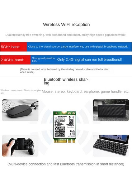 8260 8260NGW Wifi Kartı + 2X8DB Anten 2.4g/5 Ghz 867 M Bluetooth 4.2 Ngff M.2 Wifi Kablosuz Kart Modülü Ac 8260 Için (Yurt Dışından)