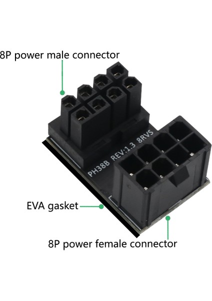 2 Adet Atx 8pin Dişi 8pin Erkek 180 Derece Açılı Güç Adaptörü Dönüştürücü Masaüstü Bilgisayarlar Için Görüntü Kartı (Yurt Dışından)