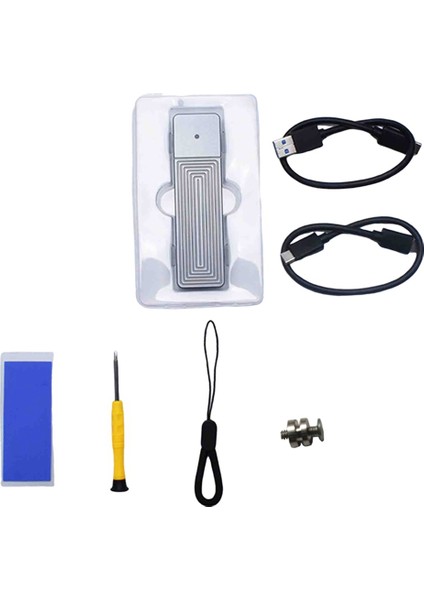 Alüminyum Alaşımlı M.2 Katı Hal SSD Tip-C USB 3.2 Arayüzü 10 Gbps Nvme JMS583 Çift Kablolu Tek Anlaşma (Yurt Dışından)