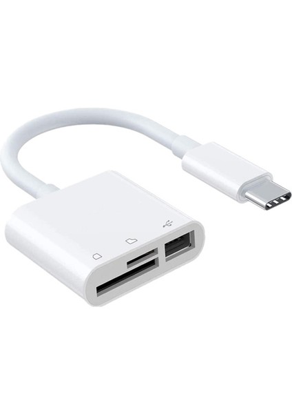 3'ü 1 Arada Tip C - USB Sd Tf Hafıza Kartı Okuyucu Otg Hub Pro Için USB C Mikro-Sd Kart Okuyucu Adaptörü (Yurt Dışından)