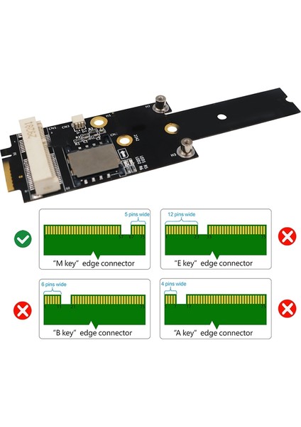 Mini Pcı-E - Wifi/wwan/lte Modülü Için Yuva Dönüştürücü Adaptörlü Ngff M.2 Anahtar M Adaptör Kartı (Yurt Dışından)