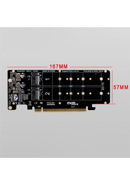 Çift Taraflı 4 Diskli Nvme Raıd Kartı PCIEX16 - M.2 M-Key NVMEX4SSD 2u Sunucu Raıd Dizisi Genişletme Adaptörü Bölünmüş Kart (Yurt Dışından)
