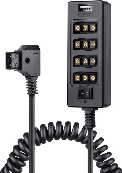 Güç Anahtarlı Dtap Ayırıcı Kablo V-Mount V Kilidi Için D-Tap, Altın Montajlı Pil - 3p x 4 Dişi Bağlantı Noktası ve USB Bağlantı Noktası (Yurt Dışından) fiyatları