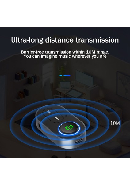 Kablosuz Bluetooth 5.0 Ses Alıcısı Aux Araç Ahizesiz Arama Bluetooth Adaptörü 3.5mm Ses Aux Adaptörü (Yurt Dışından)