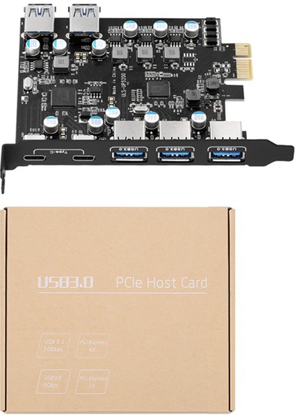 7 Bağlantı Noktalı Pcı-E - Tip C (2), 2 Arka USB 3.0 Bağlantı Noktalı Pcı Express Kart Masaüstü Bilgisayar Pcı-E - USB 3.0 Genişletme Kartı (Yurt Dışından)