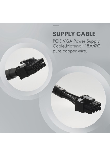 8 Pın 8 Pin (6 +2) Pcıe VGA Besleme Kablosu Flex Supernova 650 750 850 1000 1600 2000 G2 G3 P2 T2 Gs (Yurt Dışından)