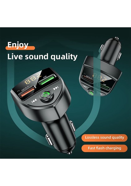 Araba Bluetooth Fm Verici, Kablosuz Bluetooth Araç Adaptörü Fm Radyo Adaptörü, Handsfree Desteği, Mp3 Çalar, Tf Kartı (Yurt Dışından) fiyatları