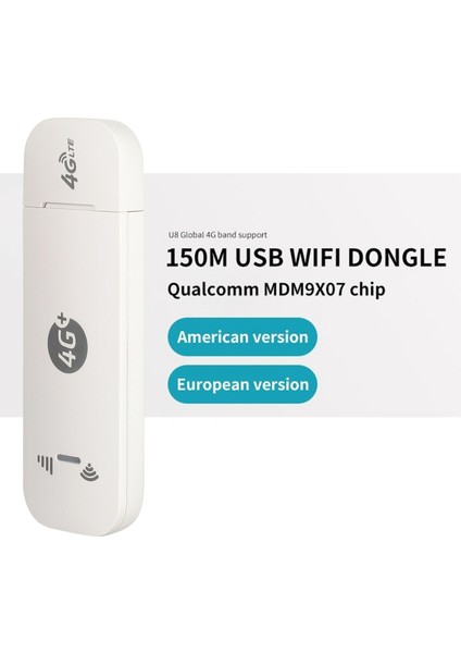 USB Modem 4g Wifi Yönlendirici 150MBPS USB Dongle, Yuvalı Araba Kablosuz Bağlantı Noktası Cep Mobil Wifi(A) (Yurt Dışından)