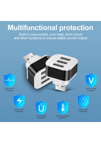 Usb2.0 Hub Splitter Hızlı Şarj 3 Port USB Genişletici Telefon Tablet Dizüstü Pc Şarj Adaptörü ile LED Göstergesi-B (Yurt Dışından) fiyatları