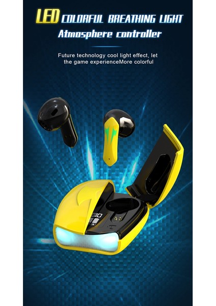 X16PRO Bluetooth 5.2 Kulaklık Oyun Kablosuz Kulaklık Su Geçirmez Kulaklık Kulakiçi Mikrofonlu Kulak Içi Kulaklıklar, Sarı (Yurt Dışından) modelleri