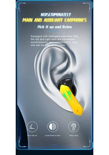 X16PRO Bluetooth 5.2 Kulaklık Oyun Kablosuz Kulaklık Su Geçirmez Kulaklık Kulakiçi Mikrofonlu Kulak Içi Kulaklıklar, Sarı (Yurt Dışından) fırsatları