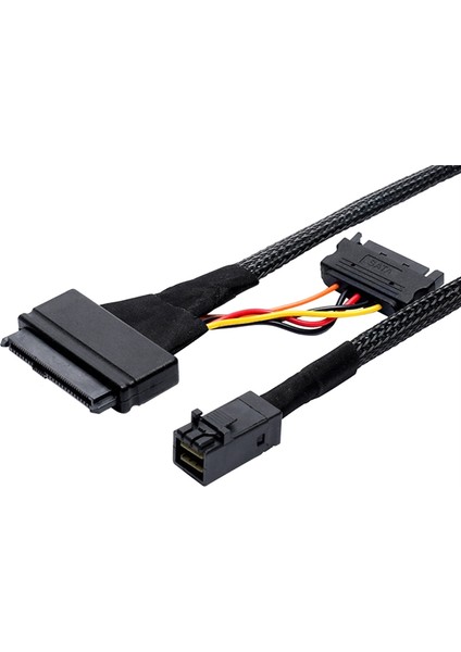 Mini Sas SFF8643 U.2 Ila 8639+15PIN Güç Kablosu Nvme Sabit Disk Veri Bağlantı Kablosu SFF8643 Ila SFF8639 Sabit Disk Kablosu (Yurt Dışından) modelleri