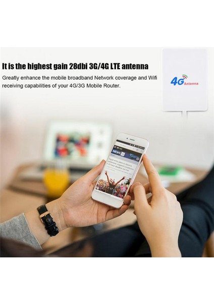 4g Lte Anten 3g 4g Panel Anten Sma Ts9 Crc9 Konnektörü 2 M Kablo E8372 E3372 B315 Yönlendirici USB Modem, Ts9 (Yurt Dışından)