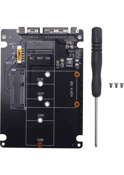 2'si 1 Arada Ngff M.2 B+M Key Mini Pcı-E Veya Msata Ssd'den Sata Iıı'e Adaptör Kartı, Tam Msata Ssd/ 2230/2242/2260/22X80 M2 Için (Yurt Dışından)