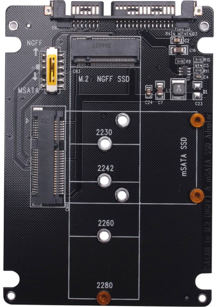 2'si 1 Arada Ngff M.2 B+M Key Mini Pcı-E Veya Msata Ssd'den Sata Iıı'e Adaptör Kartı, Tam Msata Ssd/ 2230/2242/2260/22X80 M2 Için (Yurt Dışından)