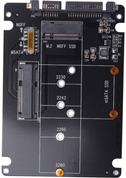 2'si 1 Arada Ngff M.2 B+M Key Mini Pcı-E Veya Msata Ssd'den Sata Iıı'e Adaptör Kartı, Tam Msata Ssd/ 2230/2242/2260/22X80 M2 Için (Yurt Dışından)