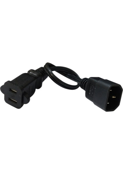 Iec 320 C14 Erkek Fiş Abd 2pin Dişi Soket Güç Adaptör Kablosu, C14 - Nema 1-15R 2 P Güç Adaptör Kablosu (0.1 Metre) (Yurt Dışından)