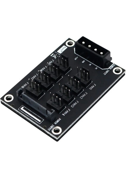 Evrensel 12V Bilgisayar Kasası Fan Hub Genişletme Kartı 8-Port Hub Çift Güç Bağlantı Noktası Giriş Fanı Hub Fan Adaptörü (Yurt Dışından)
