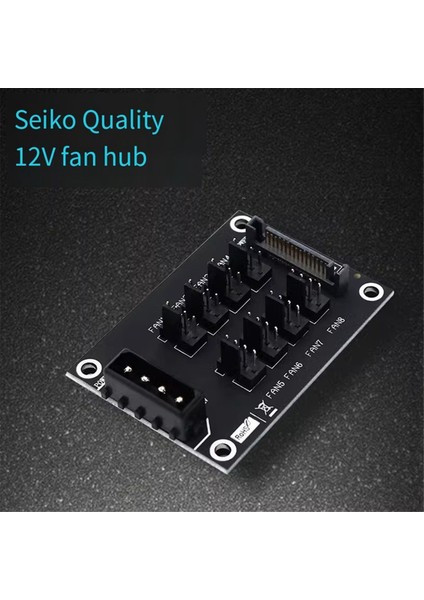 Evrensel 12V Bilgisayar Kasası Fan Hub Genişletme Kartı 8-Port Hub Çift Güç Bağlantı Noktası Giriş Fanı Hub Fan Adaptörü (Yurt Dışından)