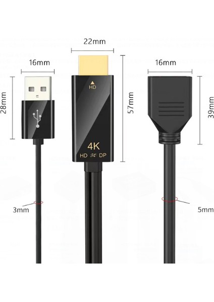-Uyumlu Erkek - Displayport Dişi Dönüştürücü Kablosu 4K@60Hz -Dp Dönüştürücü Adaptör Kablosu ile Uyumlu (Yurt Dışından) fırsatları