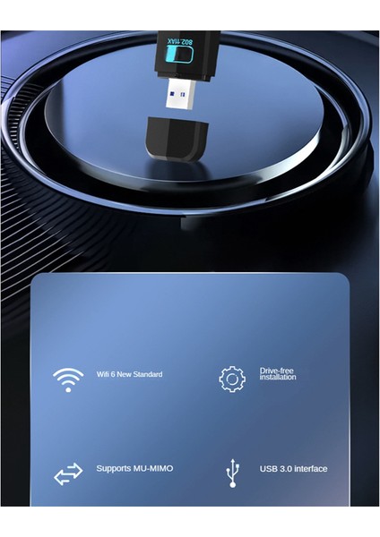 Wifi 6 USB Adaptörü Çift Bant AX1800 2.4g/5ghz Kablosuz Ağ Kartı Windows 7/10/11 Için USB 3.0 Wifi6 Adaptörü (Yurt Dışından)