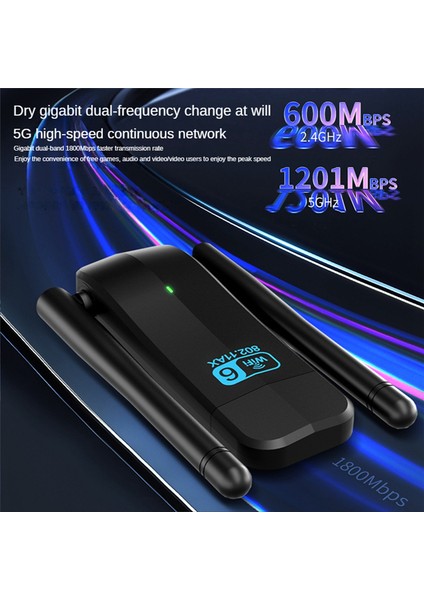 Wifi 6 USB Adaptörü Çift Bant AX1800 2.4g/5ghz Kablosuz Ağ Kartı Windows 7/10/11 Için USB 3.0 Wifi6 Adaptörü (Yurt Dışından) modelleri