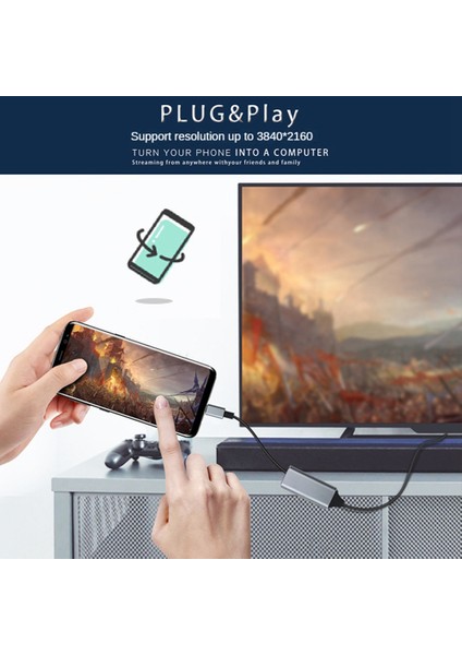 USB C - Uyumlu Adaptör 4K 30Hz Type-C - Uyumlu Kablo Usb-C 3.1 To -Uyumlu Dönüştürme Kablosu (Yurt Dışından)