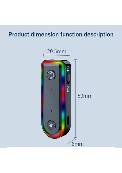 2 In 1 Kablosuz Bluetooth 5.3 Alıcı Verici Adaptörü 3.5mm Adaptör Ses Amplifikatörü Araç Ses Adaptörü (Yurt Dışından)