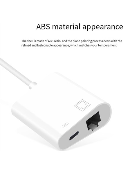 USB C - RJ45 Adaptörü 100 Mbps Ağ Kartı Hub Tv Kutusu Dizüstü Telefon Bağlantısı Ethernet Için C Tipi Şarj ile (Yurt Dışından)