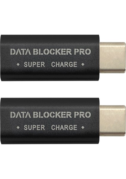 2pcs USB Type-C Veri Engelleyici Usb-C Juice Jak Adaptörü Desteği Hızlı Şarj (50V/5A) Veri Hırsızlığını Durdur (Siyah) (Yurt Dışından)