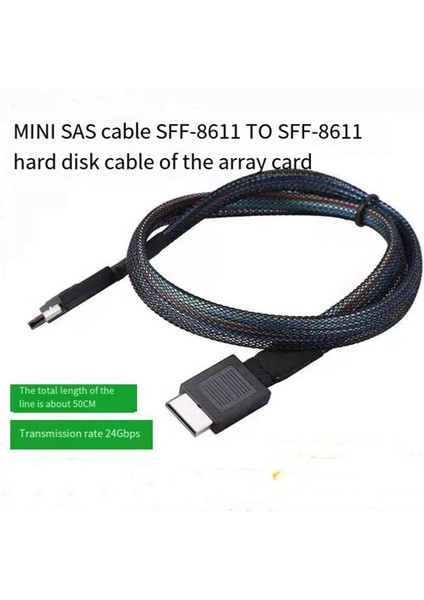 Mini Sas Sunucu Çok Fonksiyonlu Kullanışlı Sabit Disk Kablosu Oculink SFF-8611 Pcie4.0 Dizi Kartı Bağlantı Kablosu (Yurt Dışından)