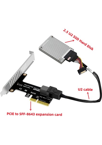 Pcie To Sff 8643 4x/8x Adaptör Kartı 2 U.2 Bağlantı Noktası Kartı Nvme SSD Dönüştürücü Sabit Disk Genişletme Kartı Masaüstü Için (Yurt Dışından) modelleri