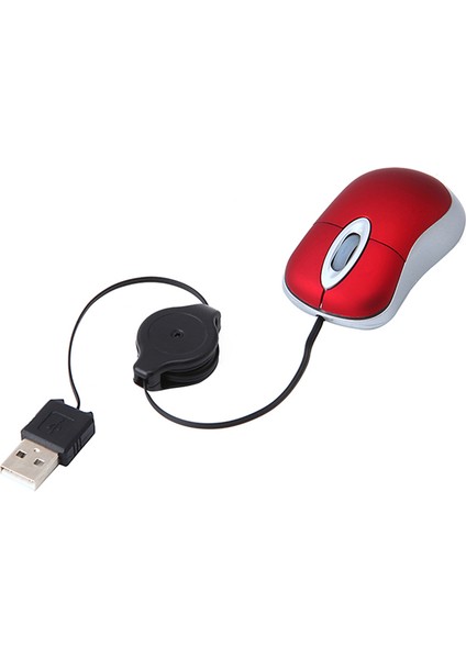 Mini USB Kablolu Fare Geri Çekilebilir Kablo Minik Küçük Fare 1600 Dpı Optik Kompakt Seyahat Fareleri Windows 98 2000 Xp Vista ve (Kırmızı) (Yurt Dışından) indirimleri