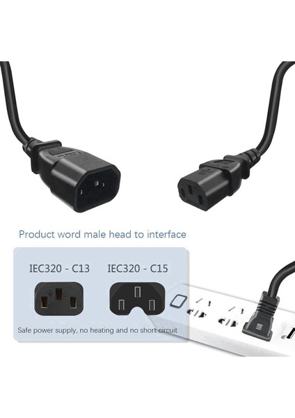 Iec 320 C14 Erkek Fiş C5 Dişi Adaptör Kablosu Iec 3 Pin Erkek - C5 Micky, Pdu Ups Güç Dönüştürücü Kablosu (3.0m) (Yurt Dışından)