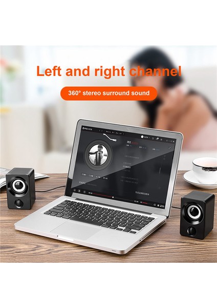 USB Mini Küçük Hoparlör Bilgisayar Ses Stereo Subwoofer Hoparlör Ev Dizüstü Masaüstü Bilgisayar Için Kablolu Masaüstü Hoparlör (Yurt Dışından)