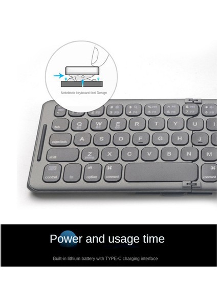 Bilgisayar Tablet Pc Telefon Klavyesi Için Windows Android Için Kullanışlı Katlanabilir Kablosuz Bluetooth Klavye USB Tip C (Yurt Dışından)