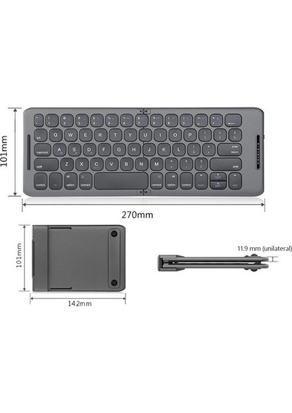 Bilgisayar Tablet Pc Telefon Klavyesi Için Windows Android Için Kullanışlı Katlanabilir Kablosuz Bluetooth Klavye USB Tip C (Yurt Dışından)