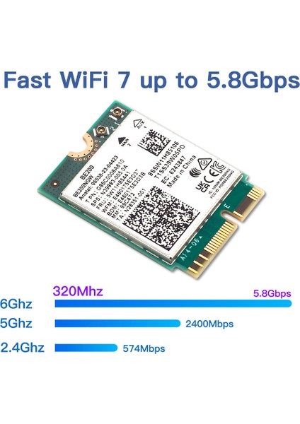 Wifi 7 BE200 Pcie Kablosuz Wifi Kartı + 10DB Anten Bt5.4 Tri Band 2.4g/5g/6ghz WIN11 Için Kablosuz BE200 Ağ Kartı (Yurt Dışından) fiyatları