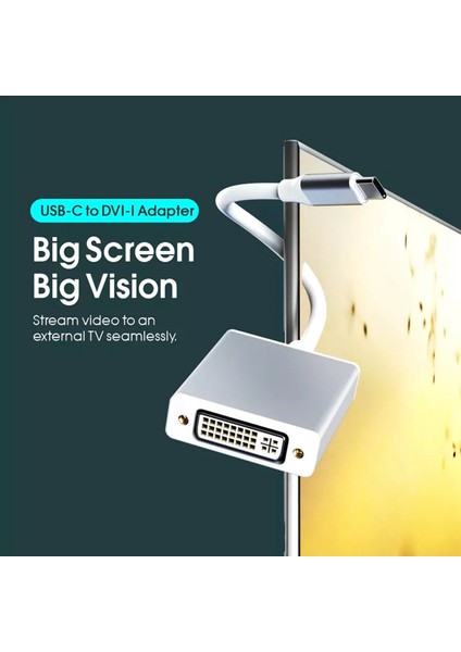 Usb3.1 Tip C Erkek DVI Kablo Dönüştürücü Tip C Dizüstü Bilgisayar Monitörü Için Genişletilmiş Güç Adaptörü Kablo Konektörü Siyah (Yurt Dışından)