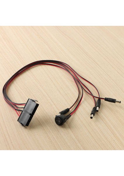 Anakart Atx/eps 24PIN - 12V Dc 5.5x2.1mm Adaptör Kablosu 50CM Güç Kaynağı Jumper Başlangıç ile Açma/kapama Anahtarı (Yurt Dışından)