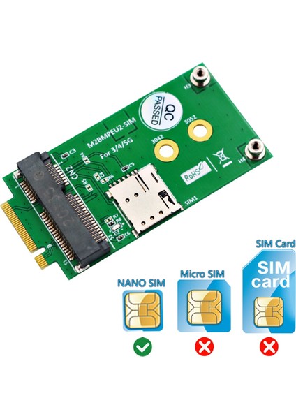 Ngff M.2 B Anahtar Arayüzü Mini Pcı-E Mpcıe Kablosuz Adaptör Kartı Için Nano Yuvası ile 5g 4g 3g Lte Gsm Modülü (Yurt Dışından)